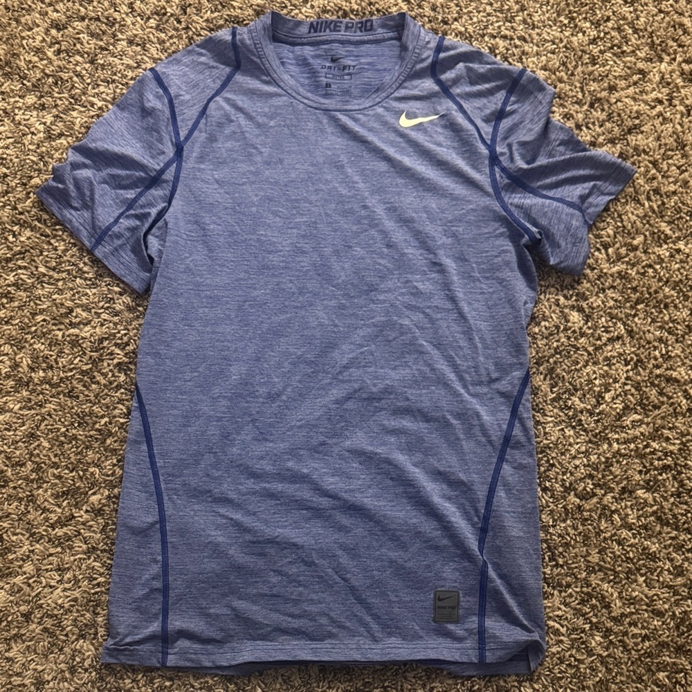 Nike Pro Heathered Blue Performance Tee
